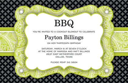 Pink BBQ Bandana Invitations