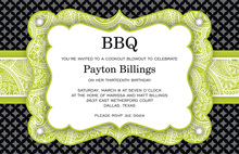 Lime BBQ Bandana Invitations