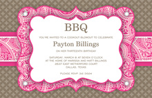 Pink BBQ Bandana Invitations