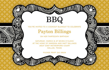 Pink BBQ Bandana Invitations