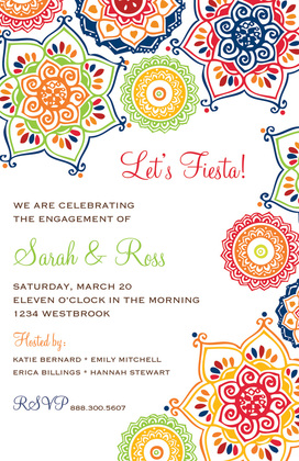 Bright Fiesta Flowers Fiesta Shower Invitations