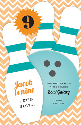 Stylish Pink Bowling Invitations