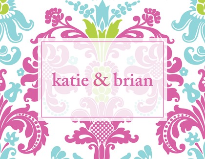 Semi-Transparent Bright Damask Invitations