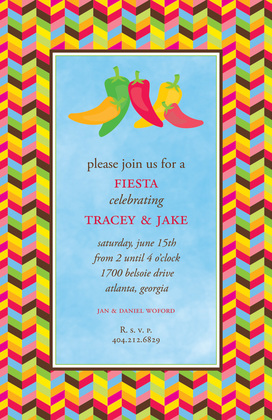 Bright Hot Chili Peppers Invitation