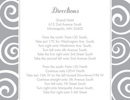 Heritage Whimsical Swirls Grey Invitations