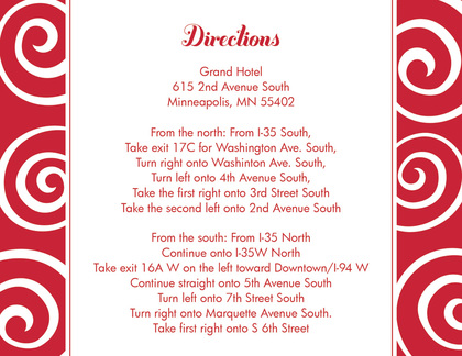 Sentimental Whimsical Swirls Red RSVP Cards