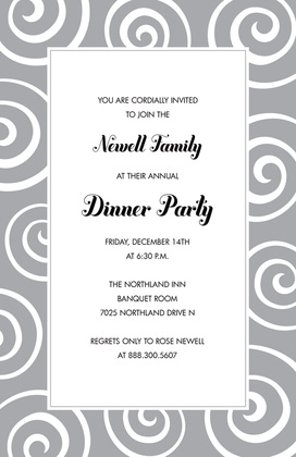 Enchanting Whimsical Swirls Grey RSVP Cards