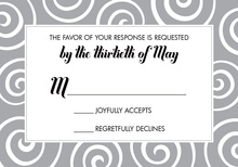 Enchanting Whimsical Swirls Grey RSVP Cards