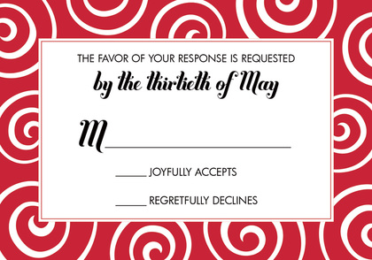 Modern Whimsical Swirls Red Enclosure Cards