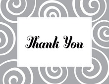 Whimsical Unique Swirls Grey Thank You Cards