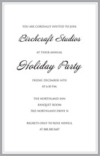 Classic Grey Double Borders Invitation