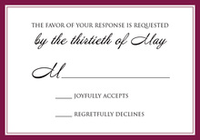 Classic Burgundy Double Borders RSVP Cards