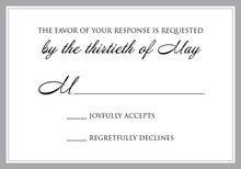 Classic Grey Double Borders RSVP Cards