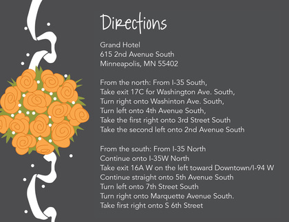 Catch The Orange Bouquet Charcoal RSVP Cards