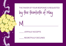 Catch The Yellow Bouquet Purple RSVP Cards