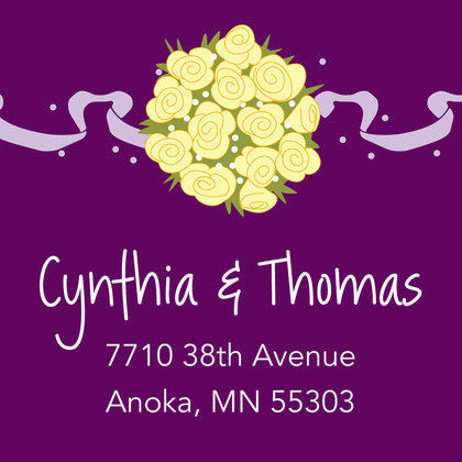 Catch The Yellow Bouquet Purple RSVP Cards