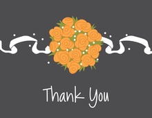 Brown Leafy Flourish Thank You Cards