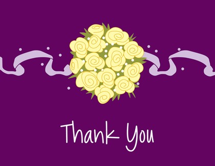 Catch The Bouquet Yellow Thank You Cards