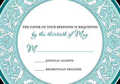 Grey Decorative Plate RSVP Cards