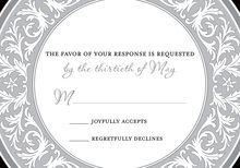 Grey Decorative Plate RSVP Cards