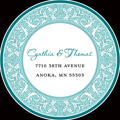 Teal Decorative Plate RSVP Cards