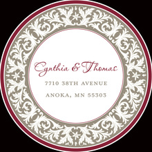Taupe Burgundy Decorative Plate Stickers