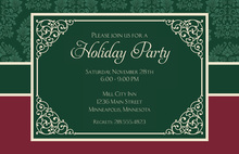 Forest Striped Plaid Gold Invitation