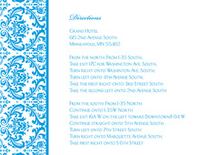 Blue Trimmed Damask Enclosure Cards