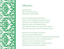 Green Trimmed Damask Enclosure Cards