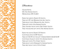 Orange Trimmed Damask Enclosure Cards