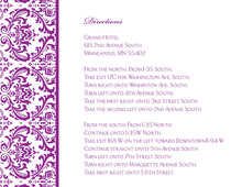 Purple Trimmed Damask Enclosure Cards