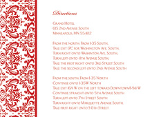 Red Trimmed Damask Enclosure Cards