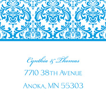 Blue Trimmed Damask Stickers