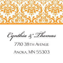 Orange Trimmed Damask Stickers