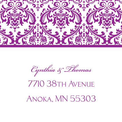 Purple Trimmed Damask Enclosure Cards