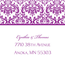 Purple Trimmed Damask Stickers