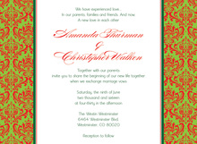 Christmas Damask Flanks Invitation