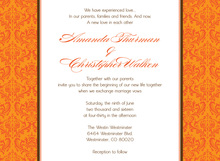 Orange Damask Flanks Stylish Invitations