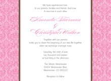 Dark Pink Tangerine Lotus Borders Invitation