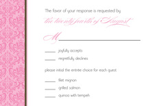 Monochromatic Pink Damask RSVP Cards