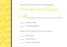 Monochromatic Yellow Damask RSVP Cards