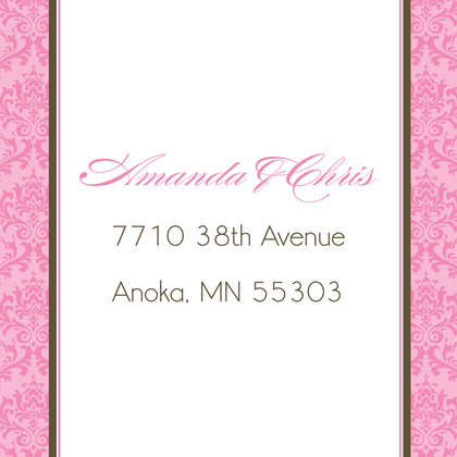 Pink Damask Flanks Trendy Invitations