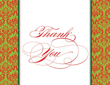 Christmas Damask RSVP Cards