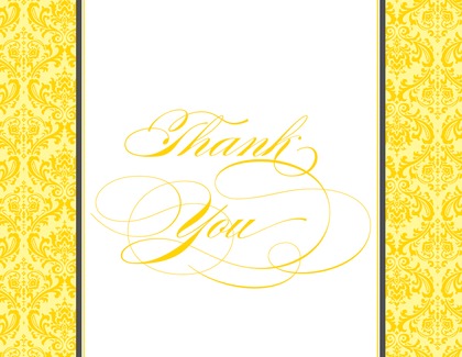 Monochromatic Yellow Damask RSVP Cards