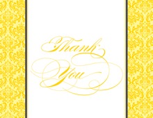 Yellow Stripes Grey Stars Thank You Cards