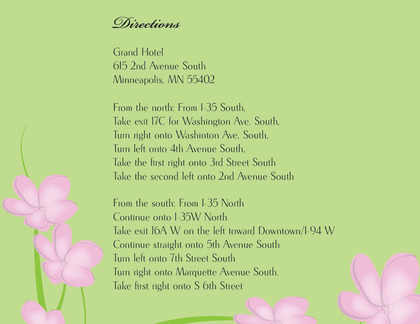 Whimsy Pink Green Plumeria RSVP Cards