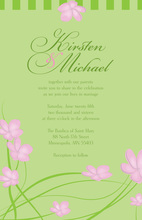 Whimsy Pink Green Plumeria Invitations