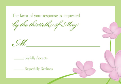 Whimsy Pink Green Plumeria Invitations