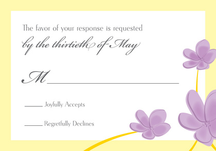 Lavender Plumeria Whimsy RSVP Cards