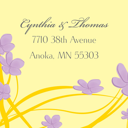 Whimsy Lavender Canary Plumeria RSVP Cards